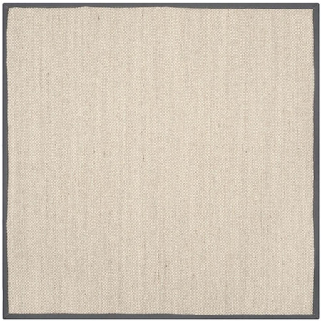 Safavieh Natural Fiber Square Area Rug, Marble and Dark Grey - 8 x 8 ft. NF143D-8SQ